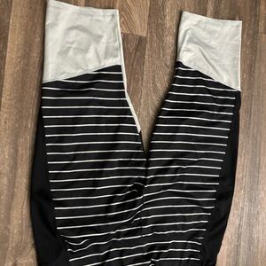 Stylish Black and White Striped Women's Pants